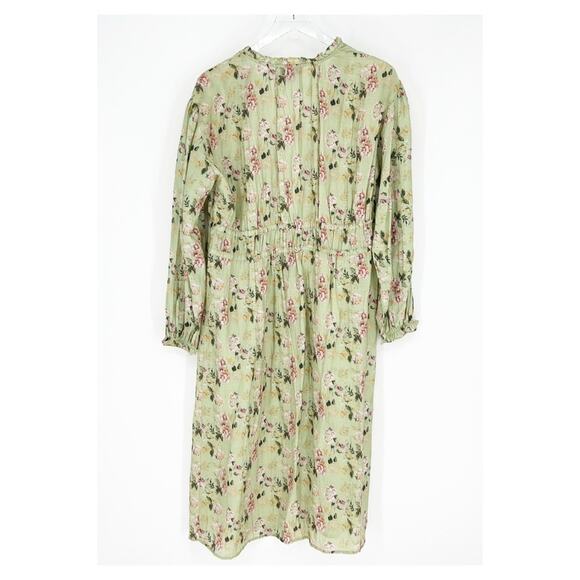 Anthropologie Current Air Floral Duster OS Green - Picture 3 of 7